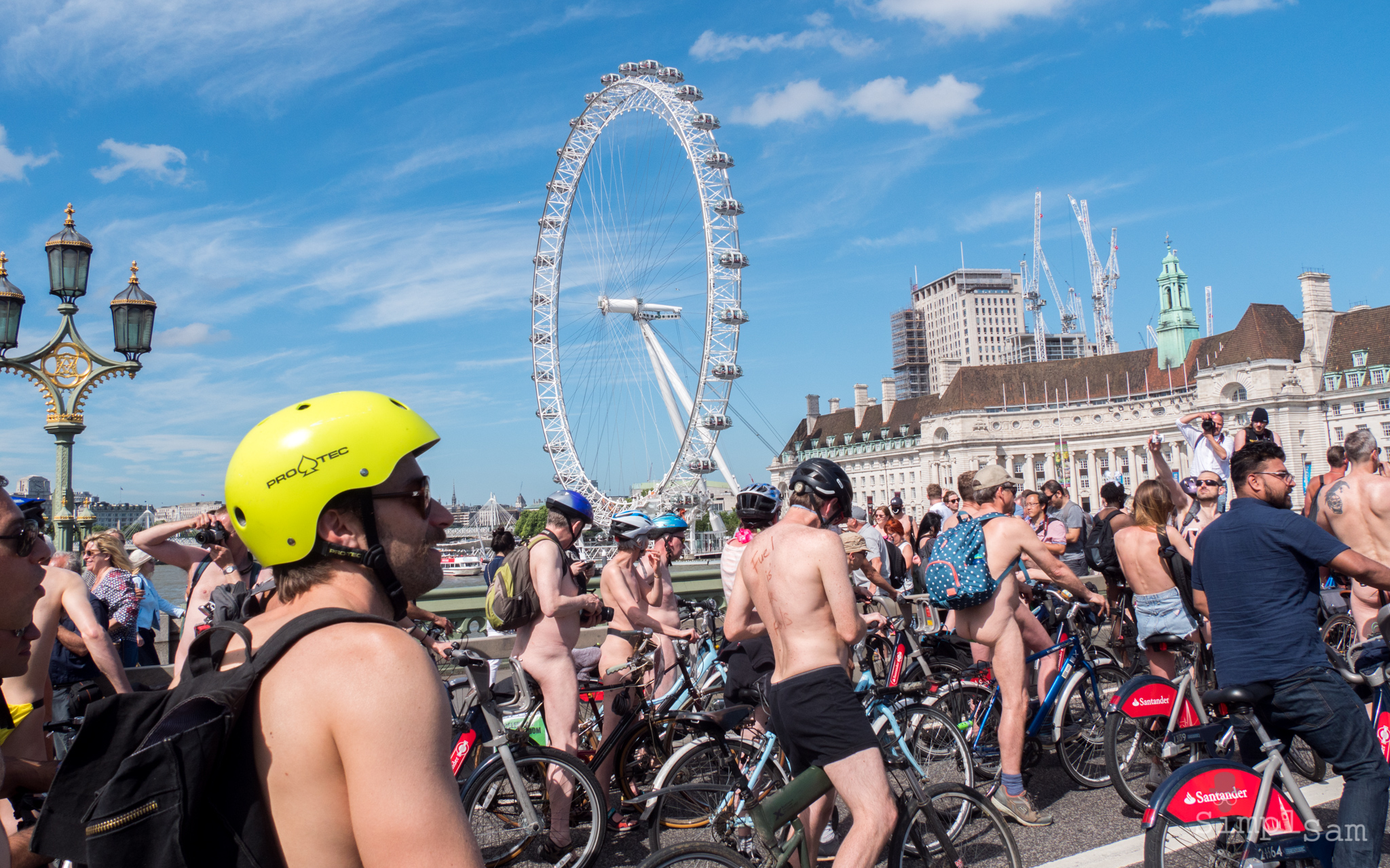 World Naked Bike Ride 2017 - London Eye