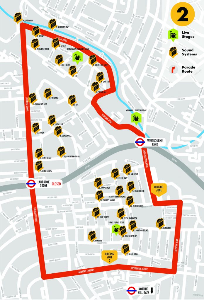 Notting Hill Carnival Route Map 2018 Sound Systems